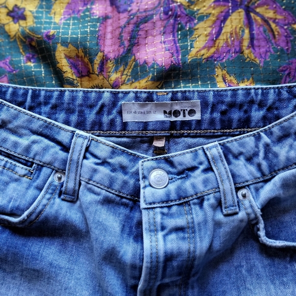 Top Shop Moto High Rise Natural Hem Short - Picture 8 of 9